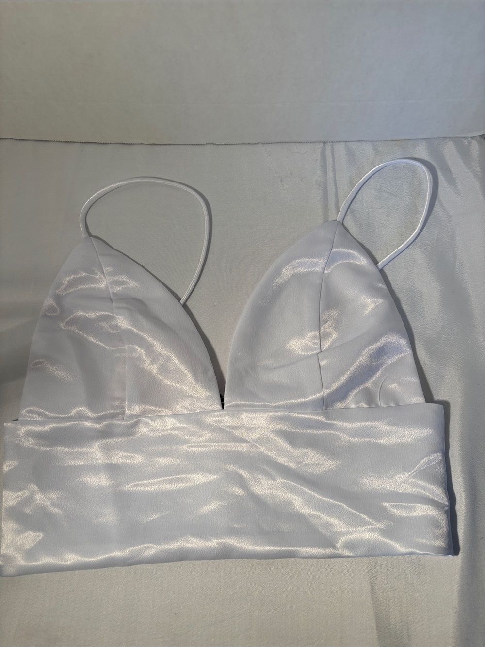 superdown White Satin Bralette